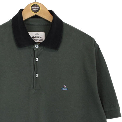 Vivienne Westwood Green Short Sleeve Orb Polo Shirt