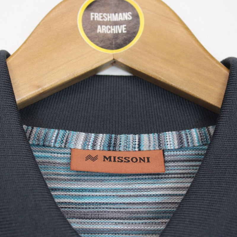Missoni Multicoloured Striped Short Sleeve Cotton Polo Shirt
