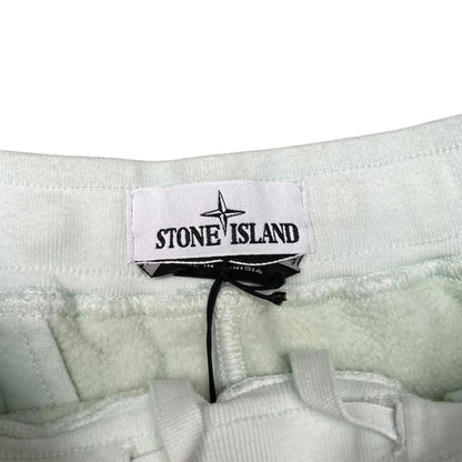 Stone Island AW 2021 Pale Green Teddy Fleece Cotton Cargo Shorts