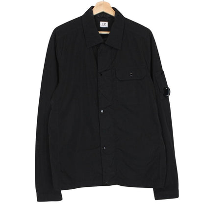 CP Company Black Nylon Lens Overshirt Jacket