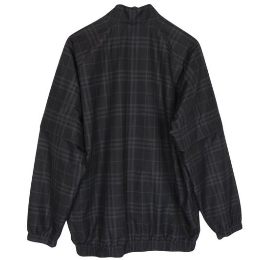 Vintage Burberry Golf Black 1/4 Zip Nova Check Smock Jacket