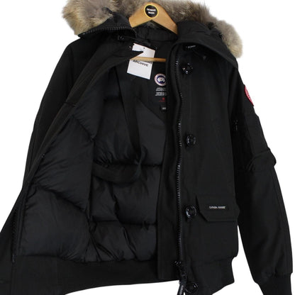 Canada Goose Black Chilliwack Bomber Down Jacket with Fur Trim