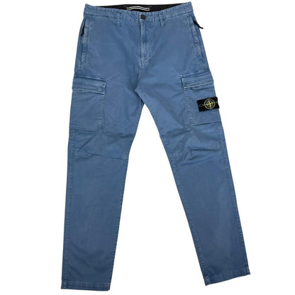 Stone Island SS 2022 Blue RE-T Fit Cargo Trousers