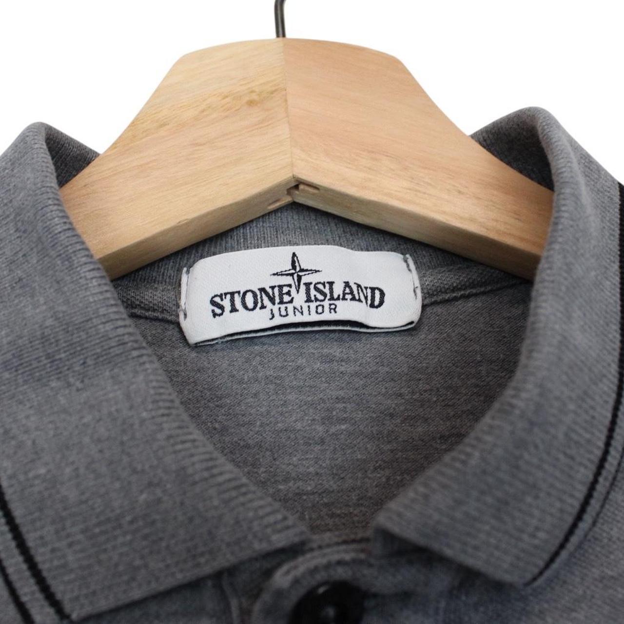 Stone Island Junior AW 2015 Grey Long Sleeve Compass Cotton Polo Shirt