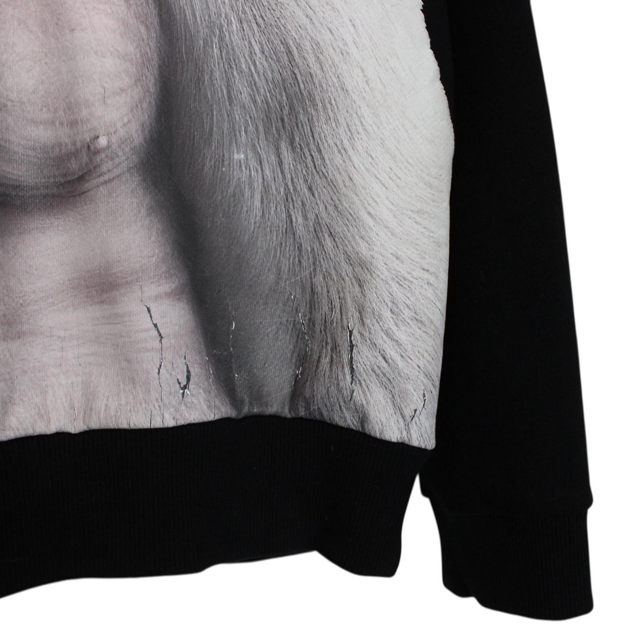 Burberry Black Gorilla Logo Print Cotton Hoodie Jumper