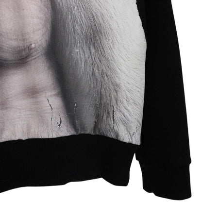 Burberry Black Gorilla Logo Print Cotton Hoodie Jumper