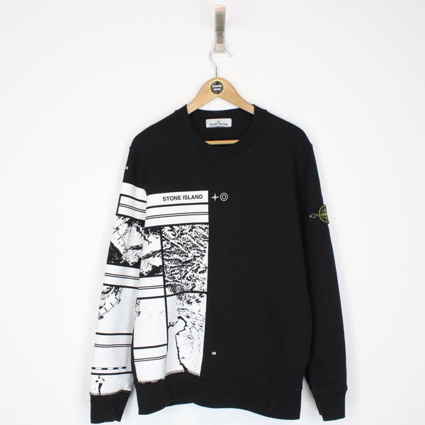 Stone Island AW 2020 Black and White Cotton Sweatshirt Jumper