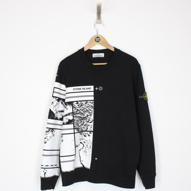 Stone Island AW 2020 Black and White Cotton Sweatshirt Jumper