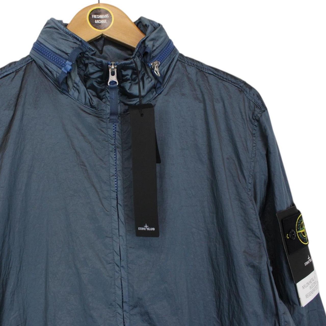 Stone Island SS 2023 Blue Econyl Nylon Metal Watro-TC Full Zip Jacket