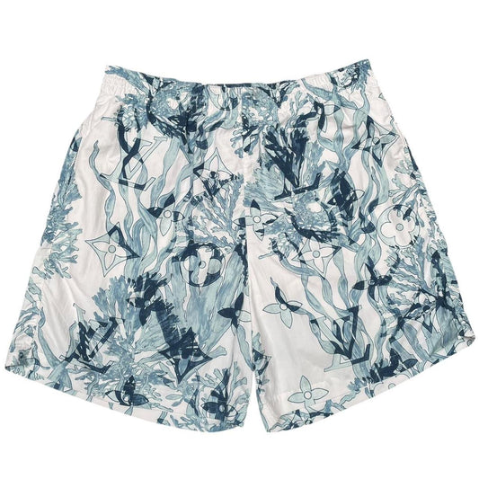 Louis Vuitton White and Blue Aquagarden Monogram Swim Shorts