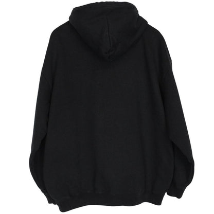 Balenciaga Black Logo Print Cotton Hoodie Jumper
