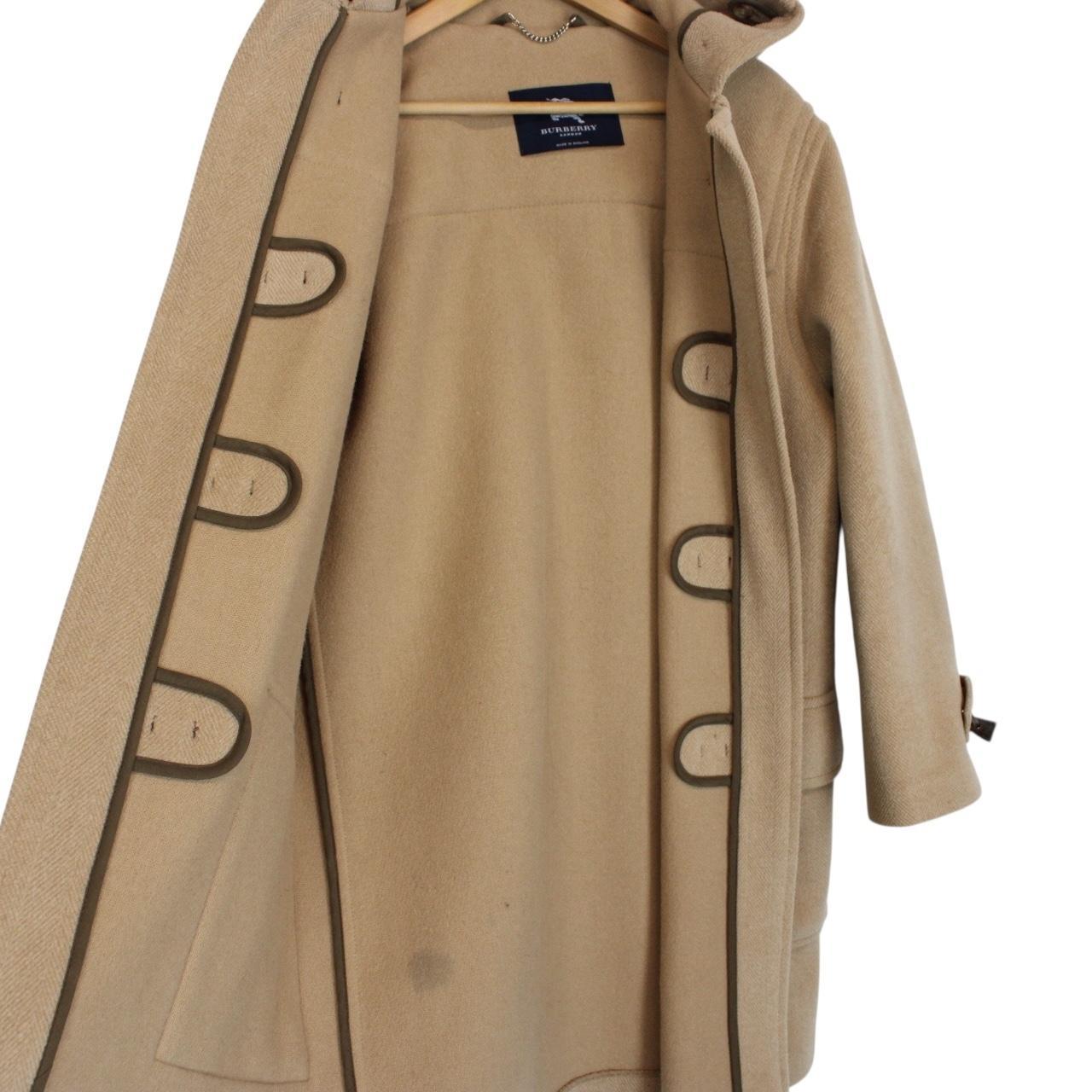 Vintage Burberry London Beige Wool Duffle Coat