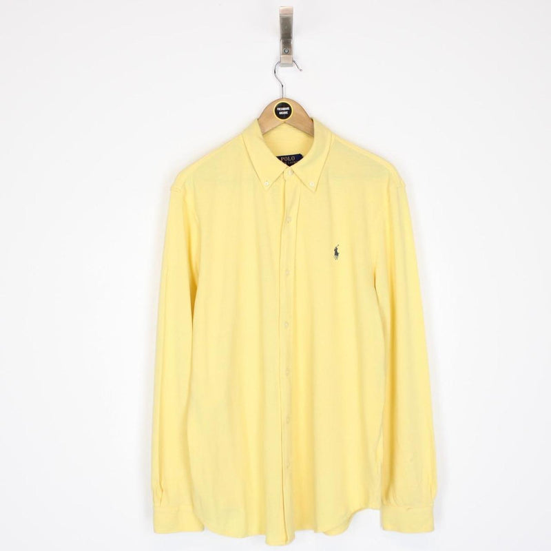 Polo Ralph Lauren Yellow Long Sleeve Cotton Featherweight Mesh Shirt