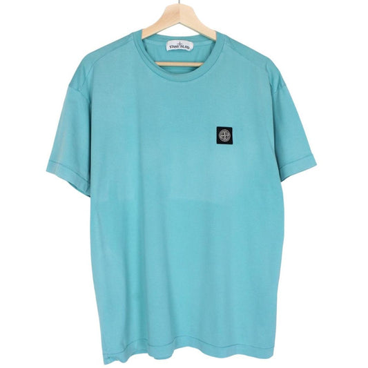 Stone Island SS 2020 Aqua Blue Short Sleeve Compass T-Shirt