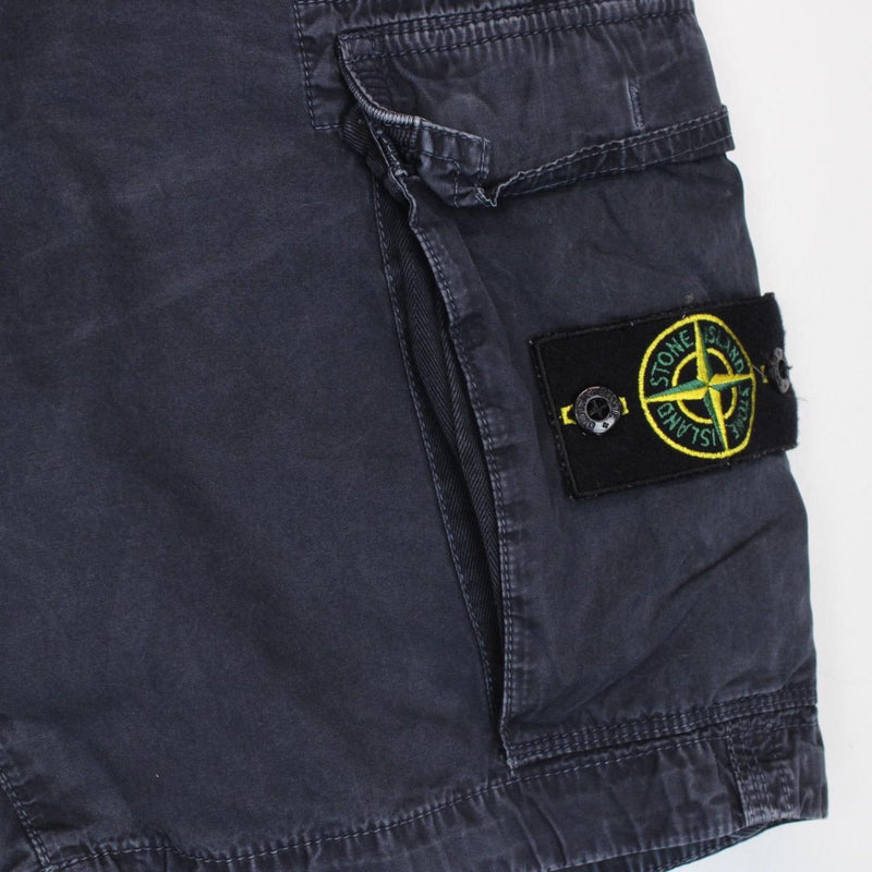 Stone Island SS 2015 Navy Blue Bermuda Cotton Cargo Shorts