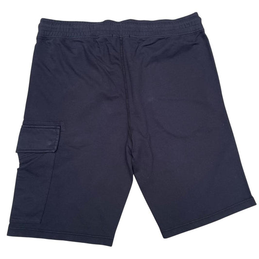 CP Company Navy Blue Cotton Micro Lens Fleece Jogger Shorts