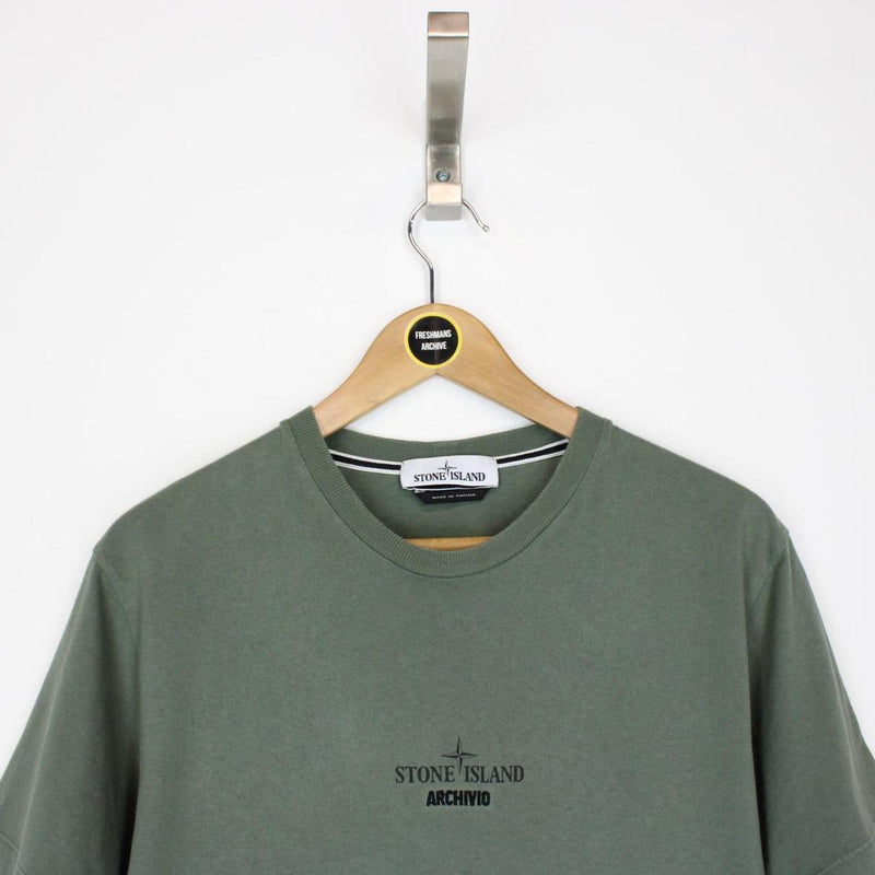 Stone Island Archivio AW 2021 Green Short Sleeve Print T-Shirt