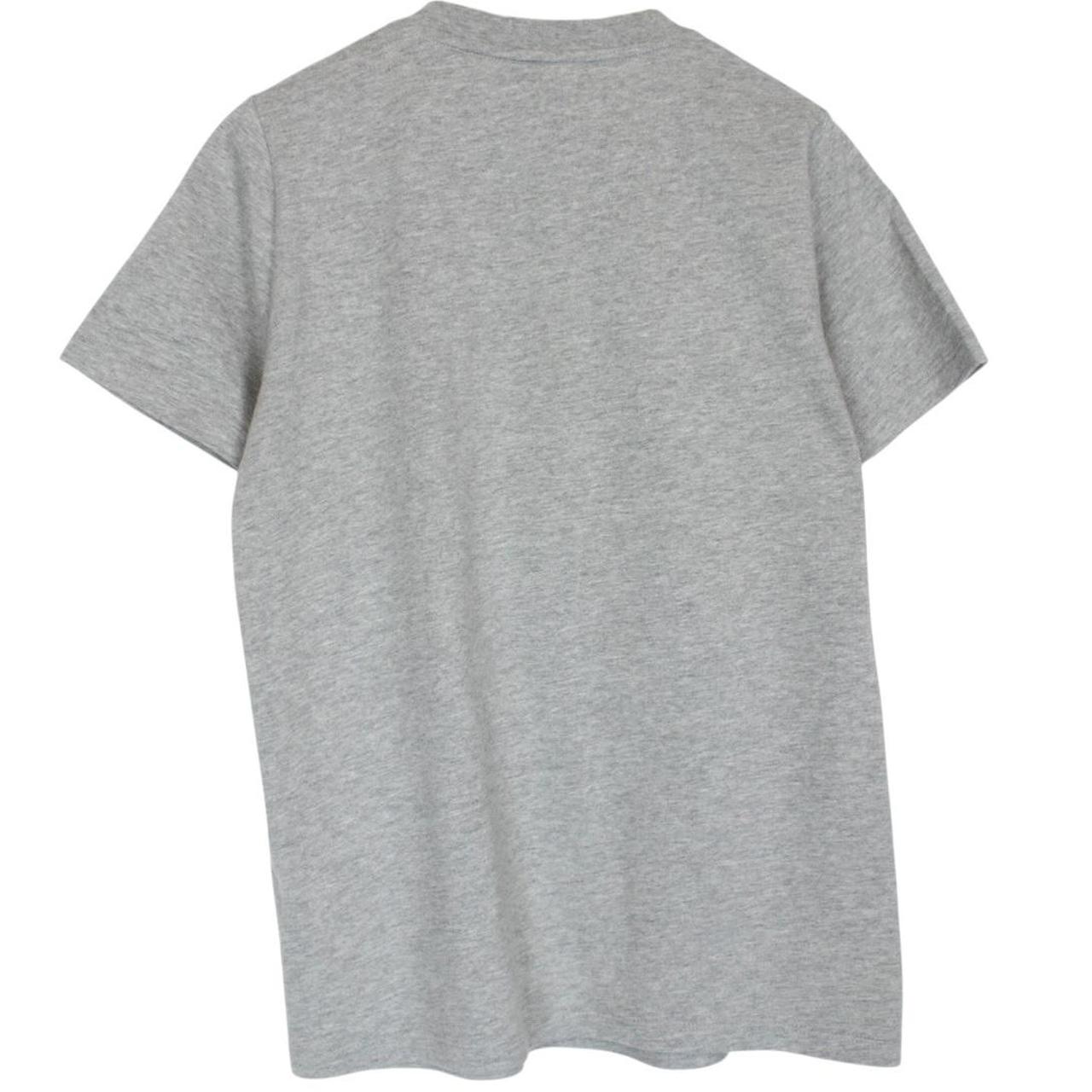 Burberry grey cotton pocket t-shirt with white logo print and short sleeves.