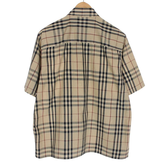 Vintage Burberry London Tan Brown Nova Check Short Sleeve Cotton Shirt