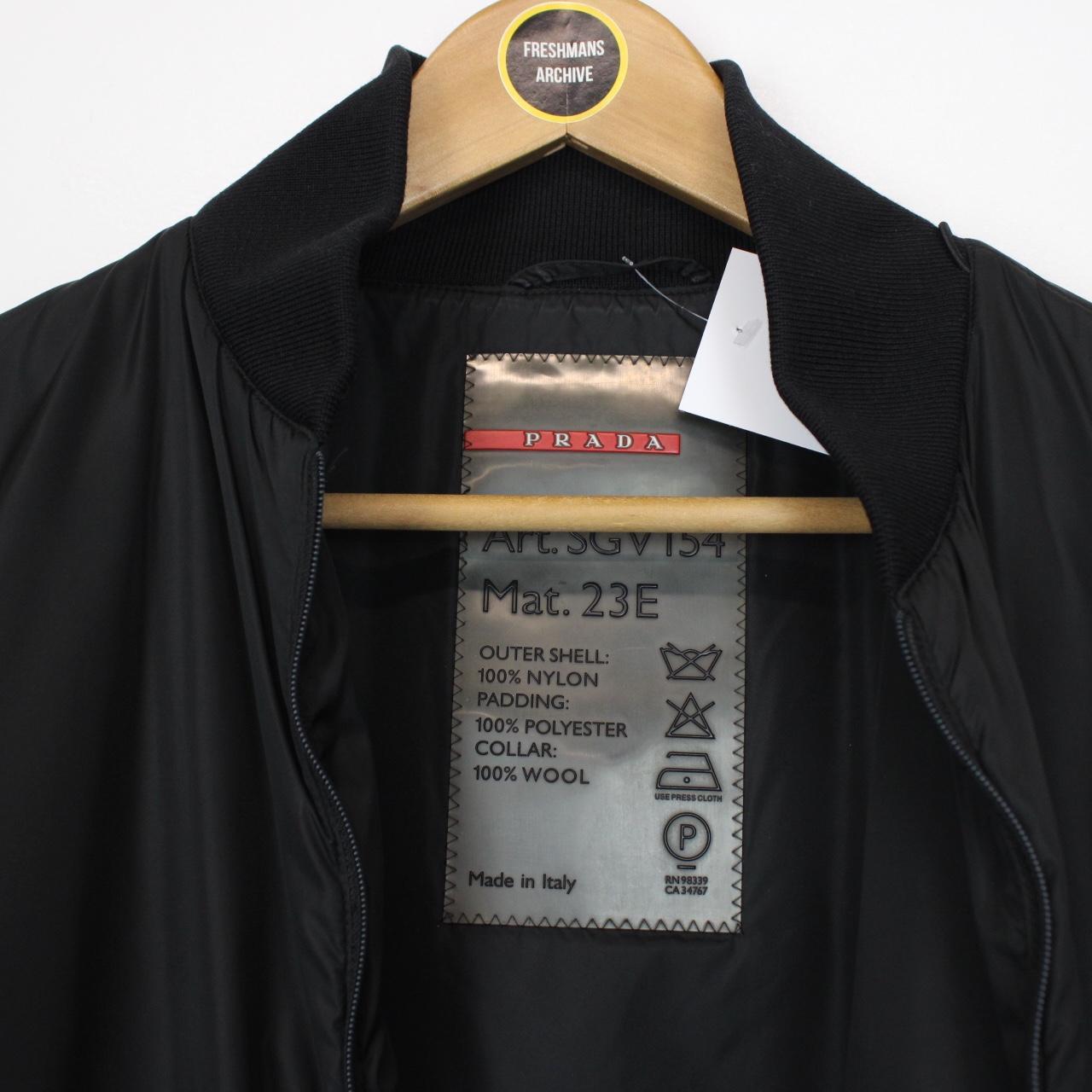 Vintage Prada Sport Black Nylon Quilted Full Zip Jacket