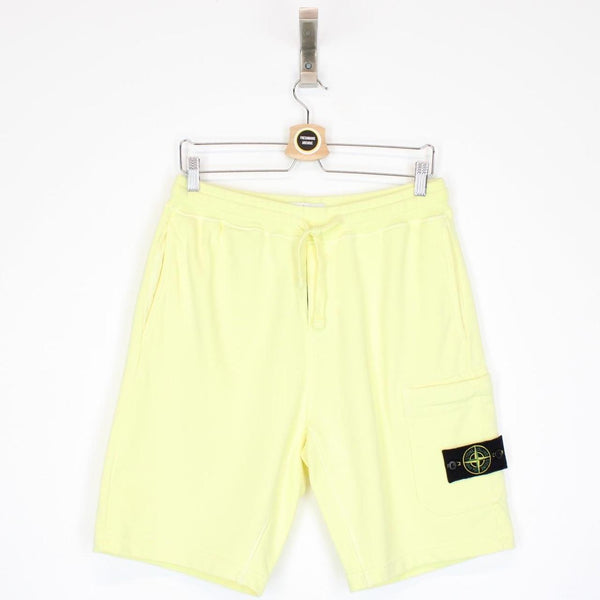 Stone Island SS 2021 Yellow Cotton Jogger Shorts