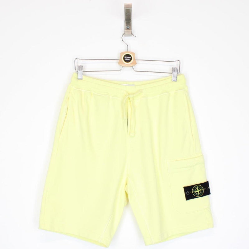 Stone Island SS 2021 Yellow Cotton Jogger Shorts