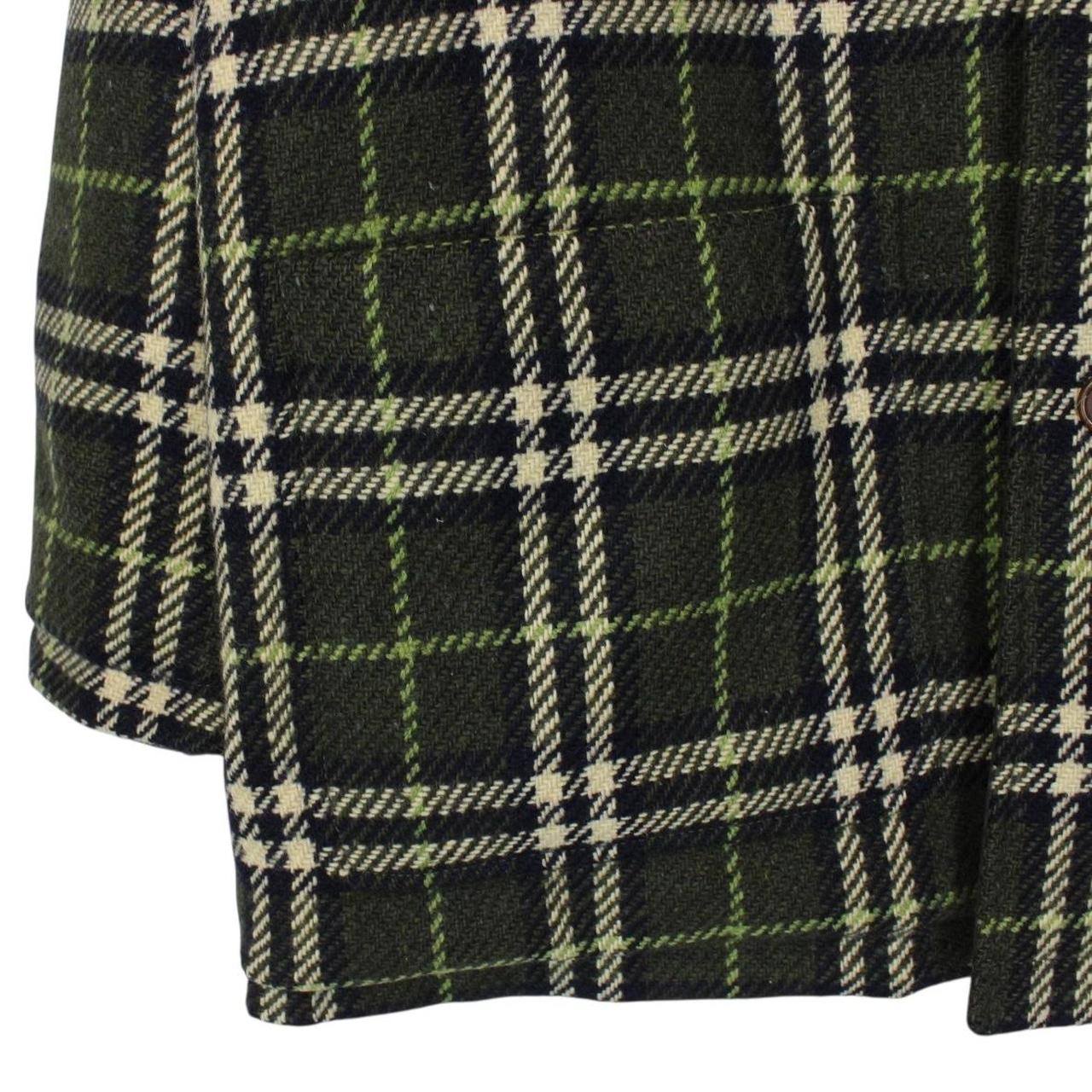 Burberry London Green Nova Check Wool and Polyester Reversible Jacket