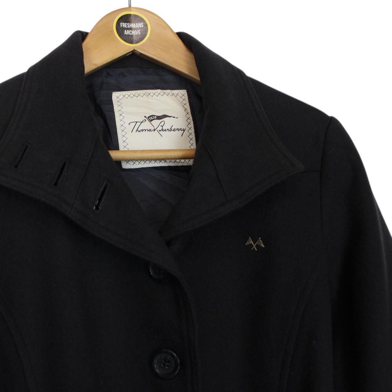 Vintage Thomas Burberry Navy Blue Wool Belted Coat