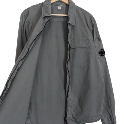 CP Company Grey Full Zip Cotton Lens Overshirt Jacket