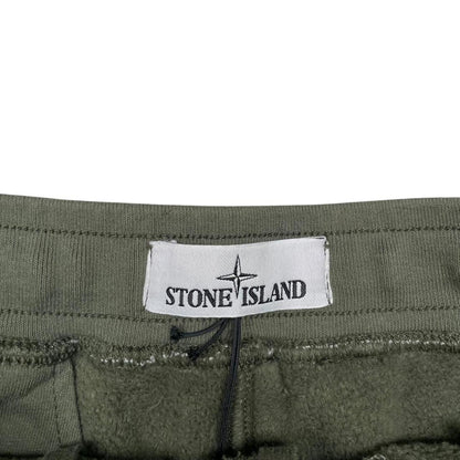 Stone Island AW 2021 Green Teddy Fleece Cotton Cargo Shorts