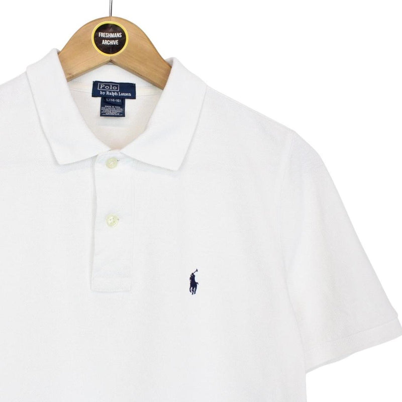 Vintage Polo Ralph Lauren White Short Sleeve Cotton Polo Shirt