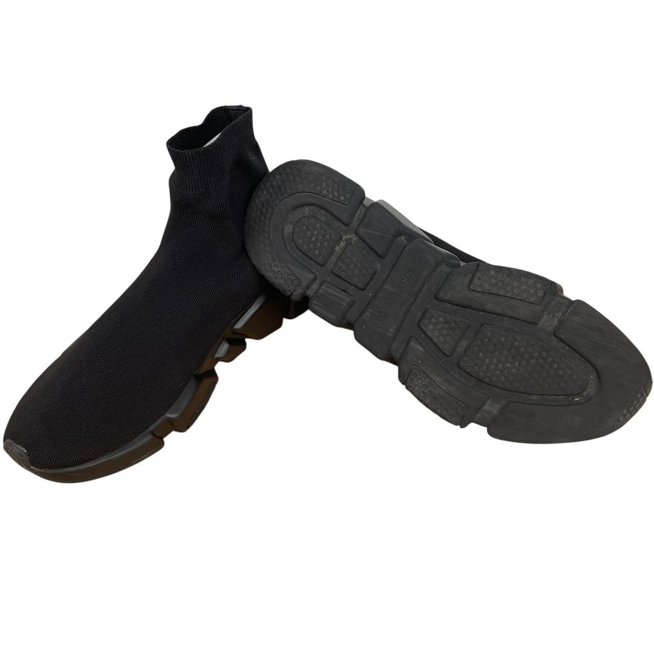 Balenciaga Speed LT Black and White Cotton Trainers