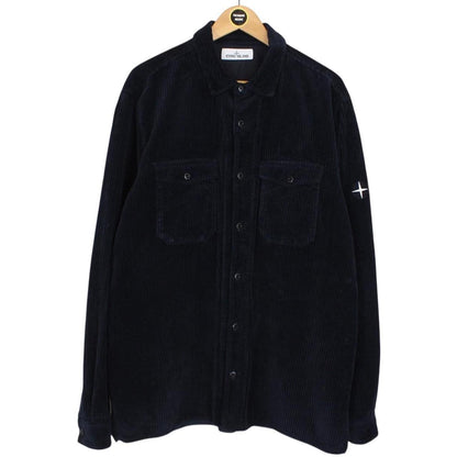 Stone Island AW 2021 Black Long Sleeve Jumbo Corduroy Shirt