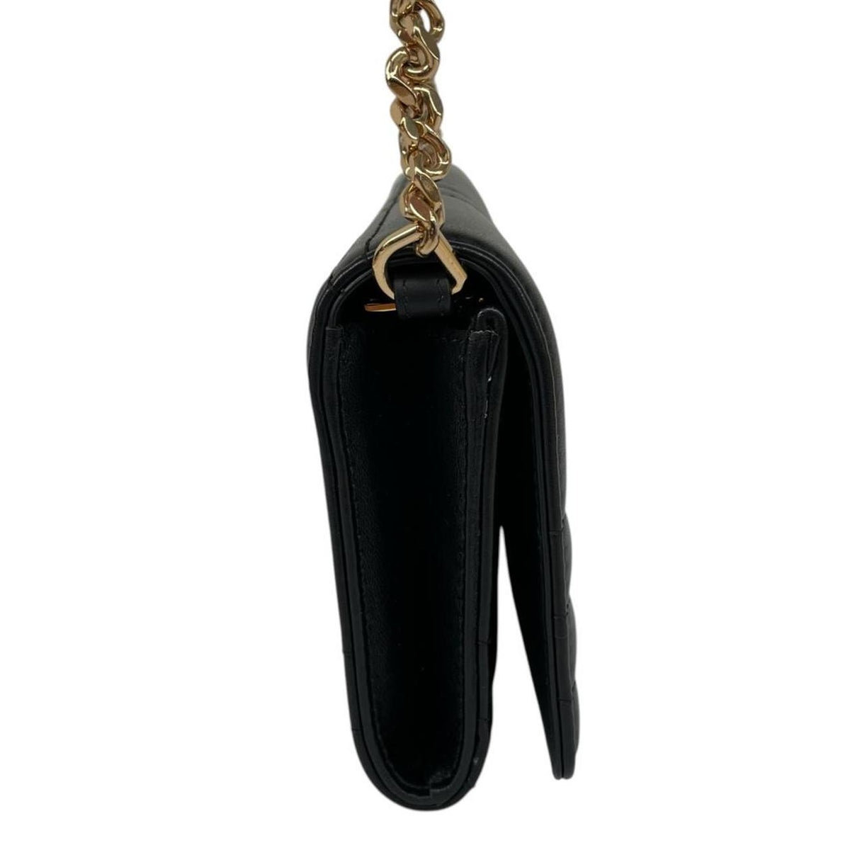 Burberry black and gold quilted leather small Lola shoulder bag with logo detail.