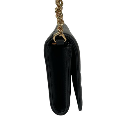 Burberry black and gold quilted leather small Lola shoulder bag with logo detail.