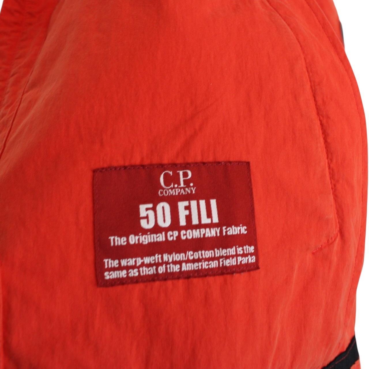 CP Company Red 50 Fili Full Zip Hooded Lens Jacket