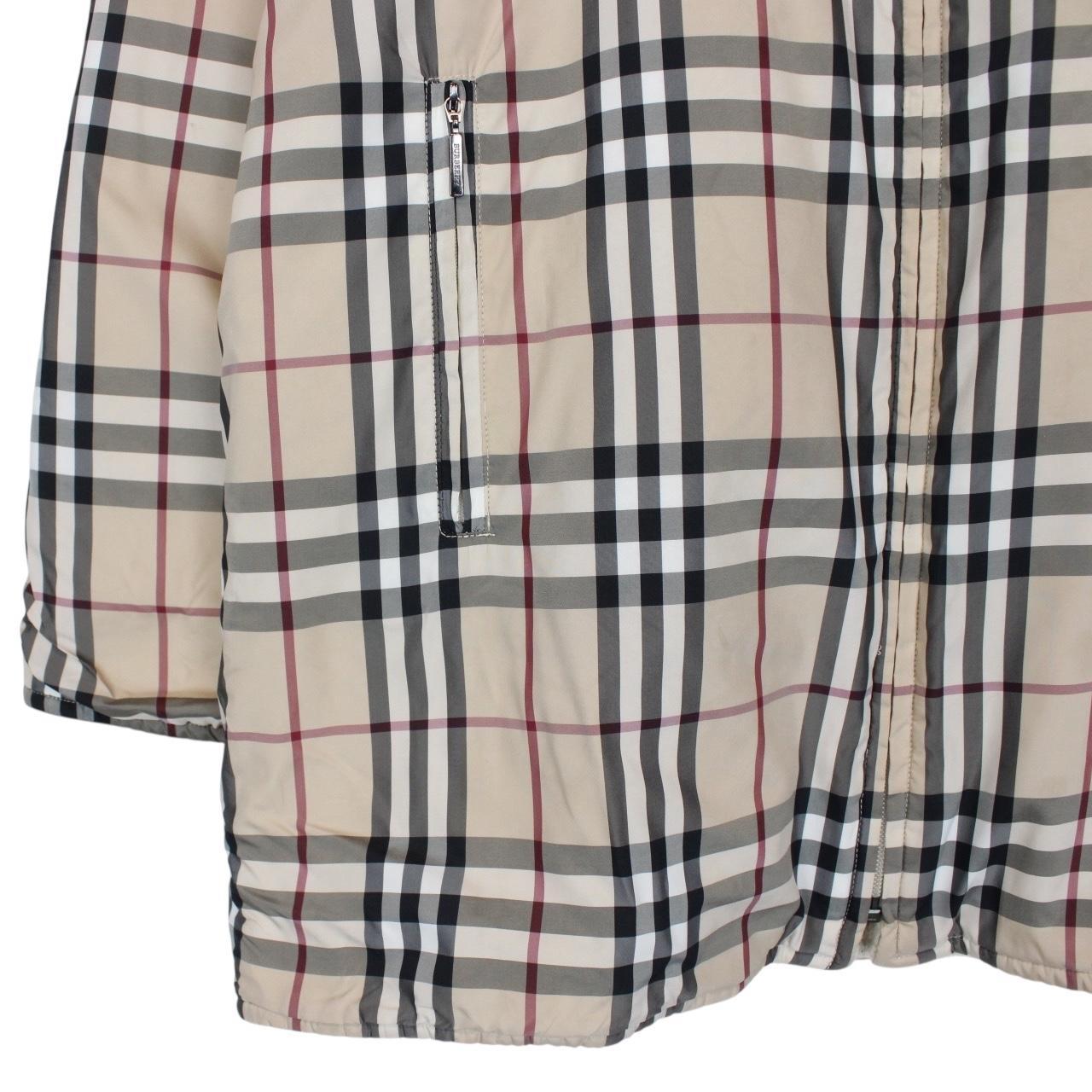 Vintage 90s Burberry Beige and Cream Nova Check Reversible Wool Jacket