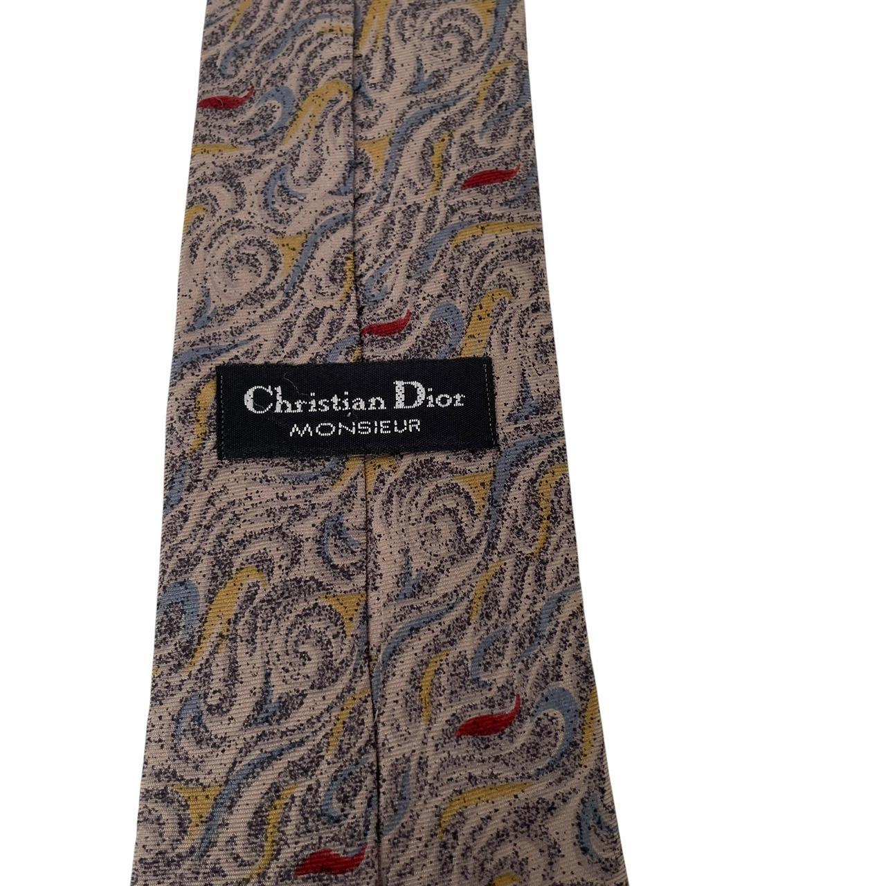 Vintage Christian Dior Multicoloured Abstract Print Silk Tie