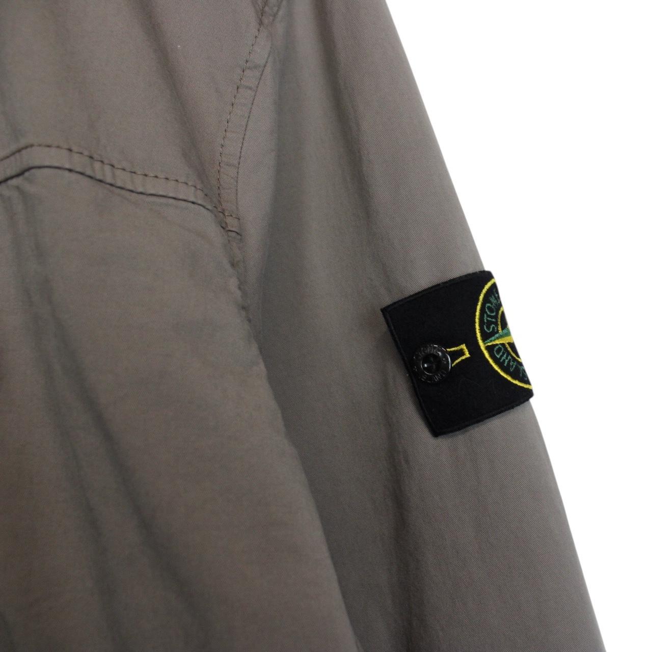 Stone Island SS 2024 Grey Full Zip Cotton Overshirt Jacket