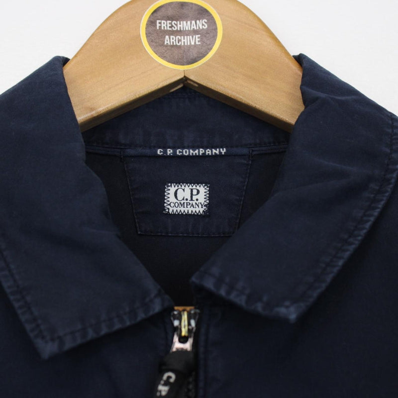 CP Company Navy Blue Full Zip Cotton Lens Overshirt