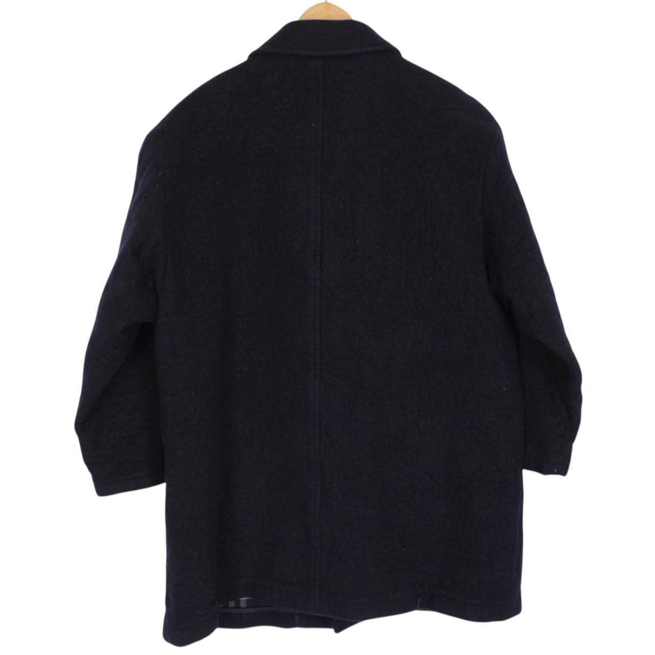 Vintage 90s Burberry Navy Blue Lambswool Coat