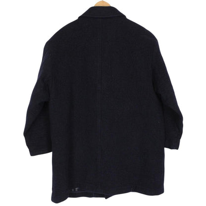 Vintage 90s Burberry Navy Blue Lambswool Coat