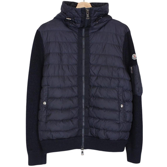 Moncler Navy Blue Full Zip Down Maglione Tricot Cardigan Jacket