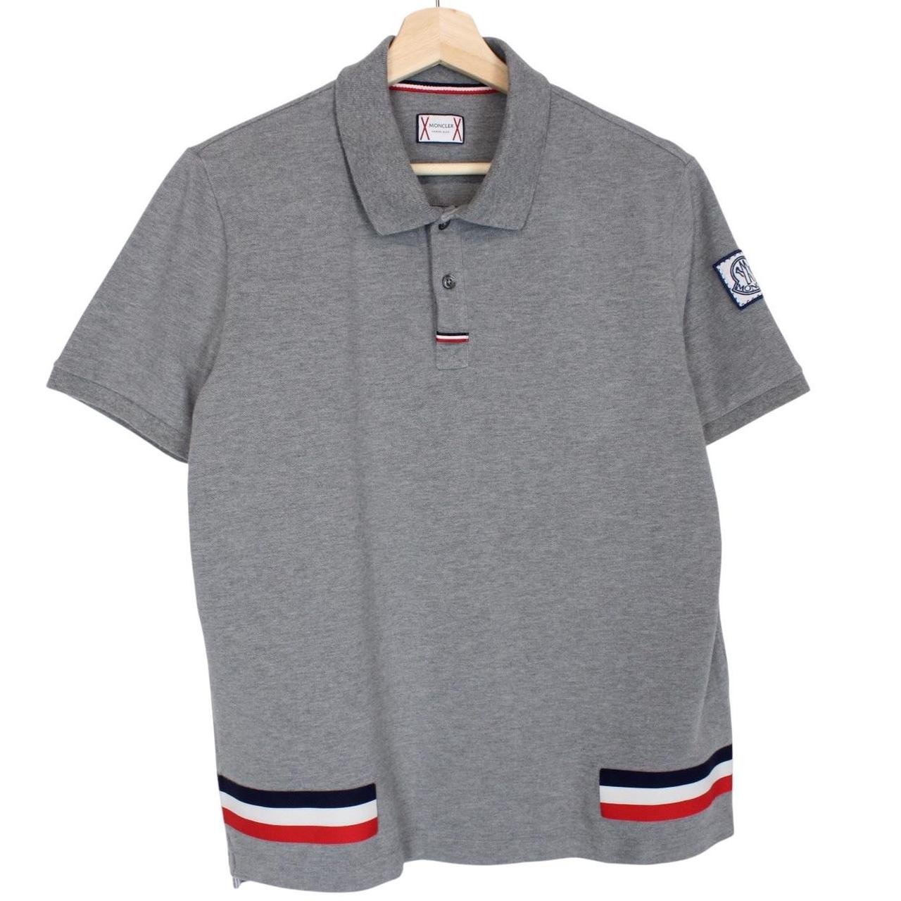 Moncler Gamme Bleu Grey Short Sleeve Cotton Polo Shirt