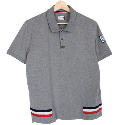 Moncler Gamme Bleu Grey Short Sleeve Cotton Polo Shirt