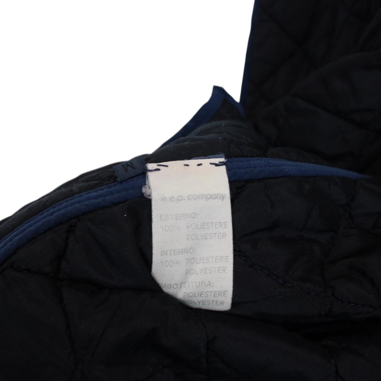 Vintage 80s Stone Island Navy Blue Polyester Microfibre Quilted Jacket