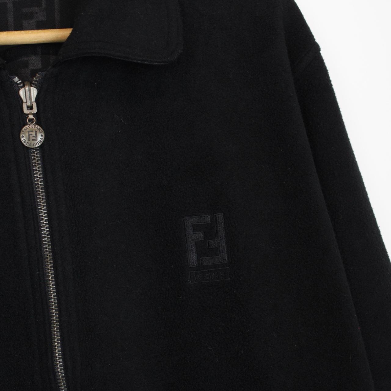 Vintage 90s Fendi Black Zucca Monogram Reversible Jacket