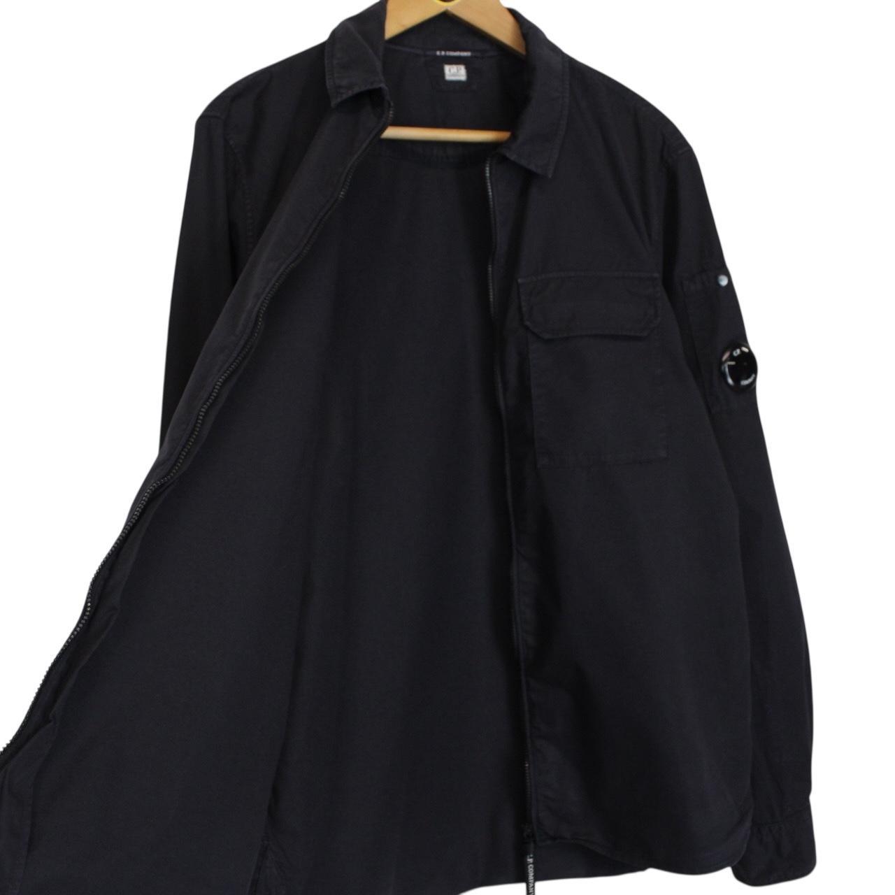 CP Company Black Full Zip Cotton Lens Overshirt Jacket
