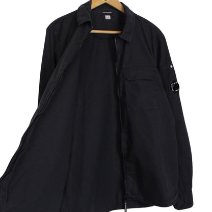 CP Company Black Full Zip Cotton Lens Overshirt Jacket