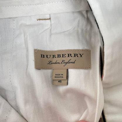 Burberry Tan Brown Nova Check Cotton Trousers
